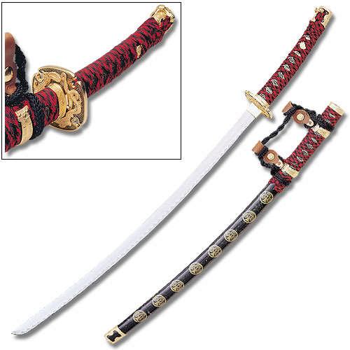 Ceremonial Samurai Sword-Black-w/Oriental Design
